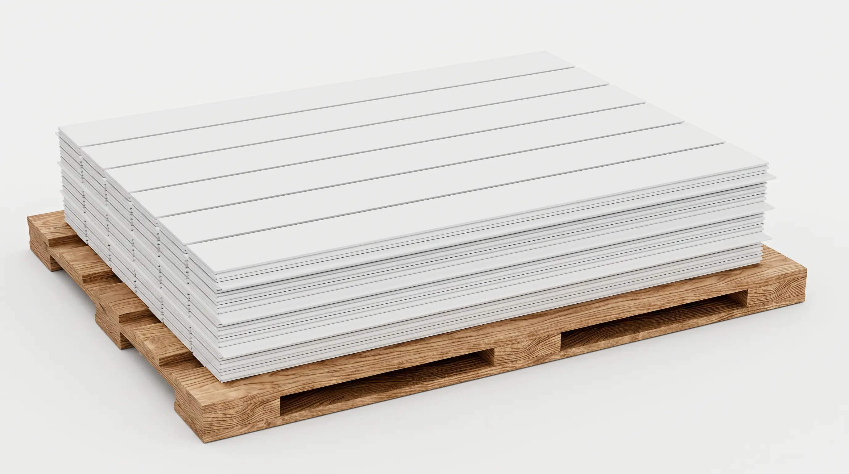 Plycem Siding planks stacked on shipping pallet, ready for direct factory freight from Costa Rica, El Salvador, or Honduras